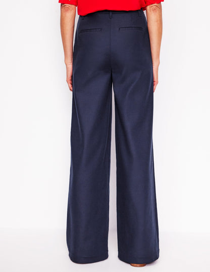 Pantalon large évasé-Bleu Marine, Petits Pois