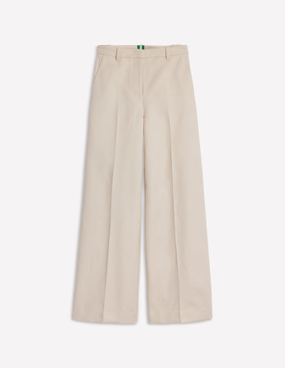 Pantalon large évasé-Beige bécasseau