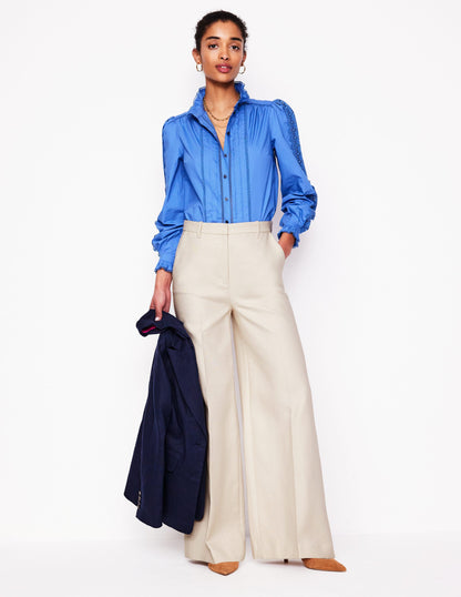 Pantalon large évasé-Beige bécasseau