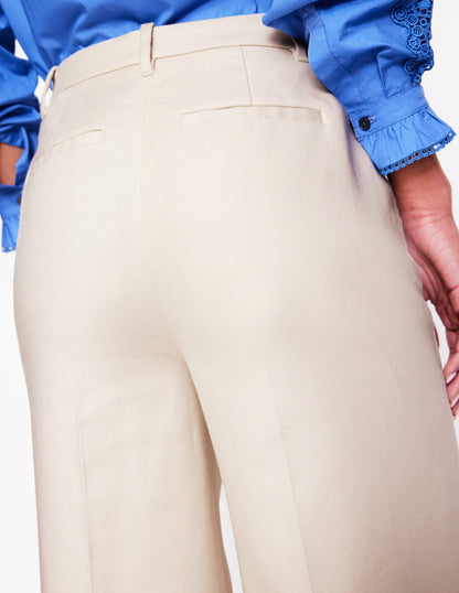 Pantalon large évasé-Beige bécasseau