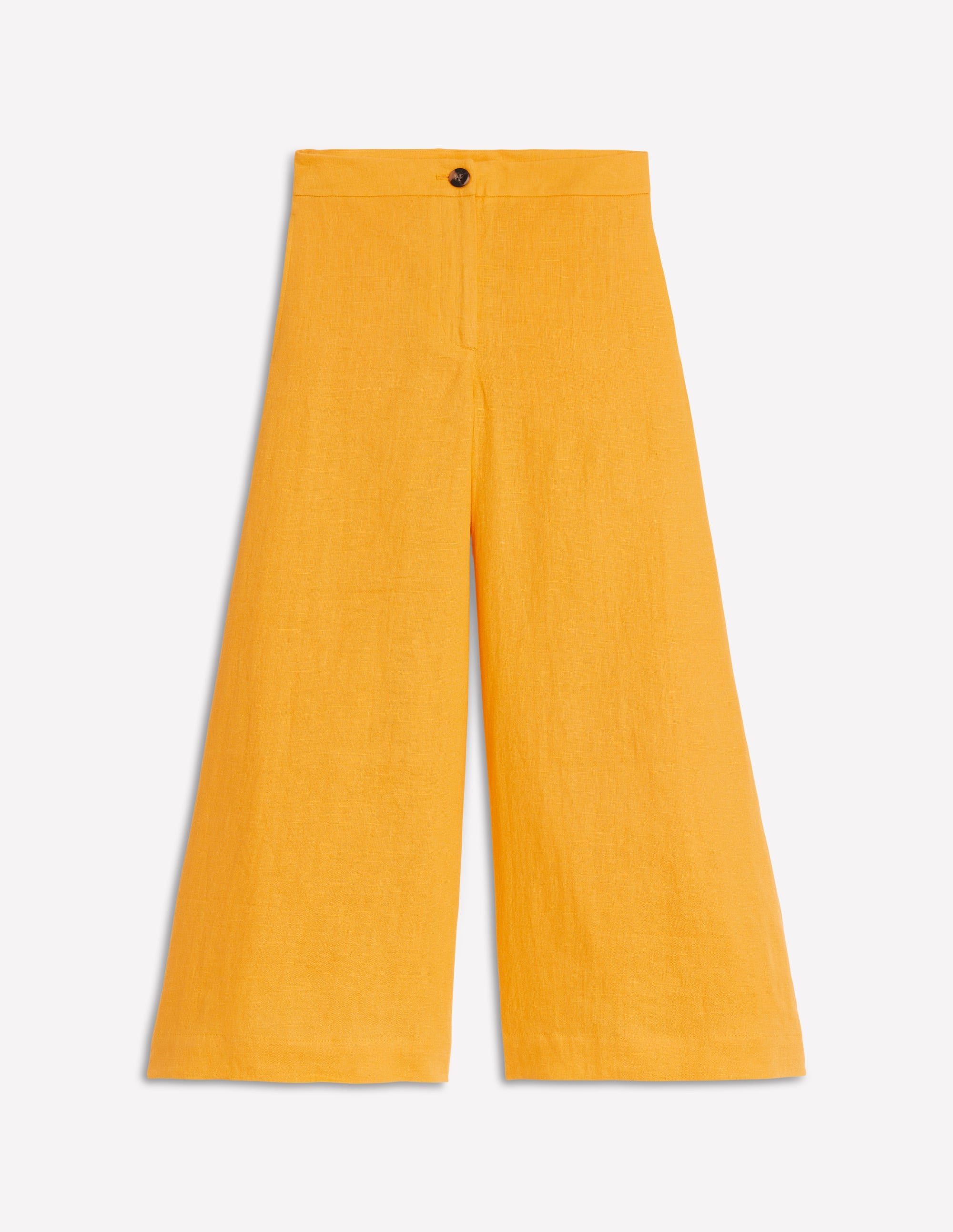 Wide Crop Linen Trousers-Summers Sun Yellow - Image 6