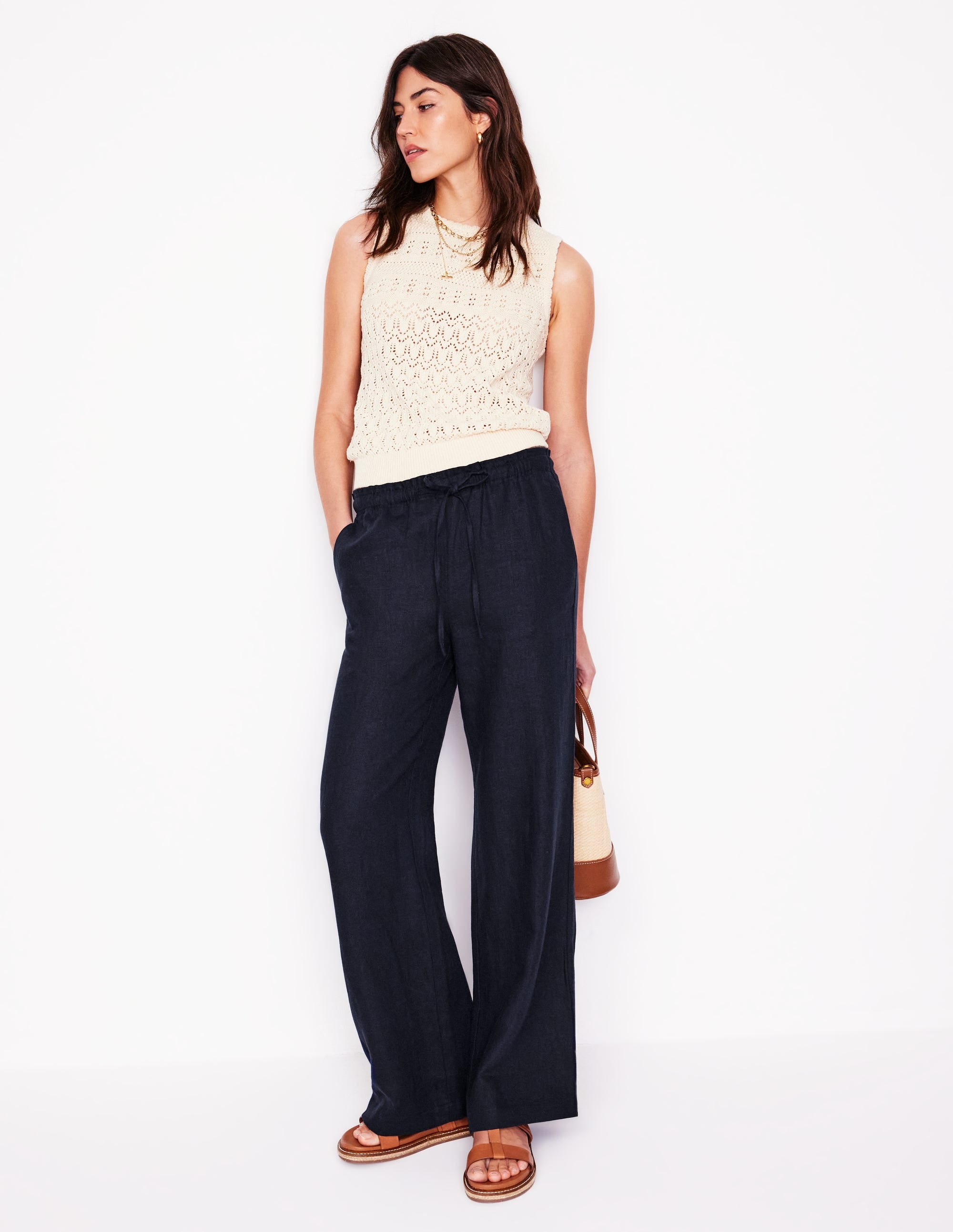 Islington Leinenhose-Marineblaue - Image 1