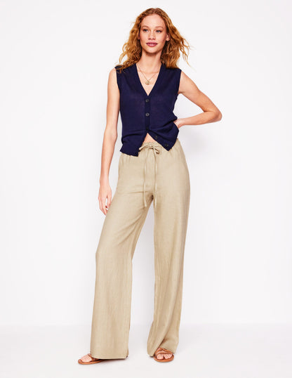 Pantalon Islington en lin-Avoine