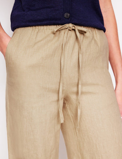 Pantalon Islington en lin-Avoine