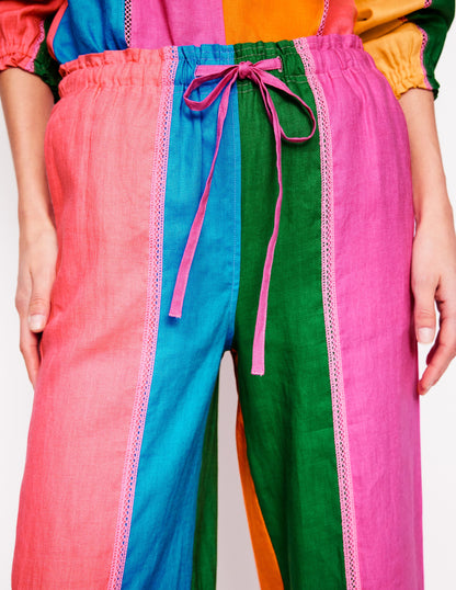 Islington Leinenhose-Bunt, Blockfarben