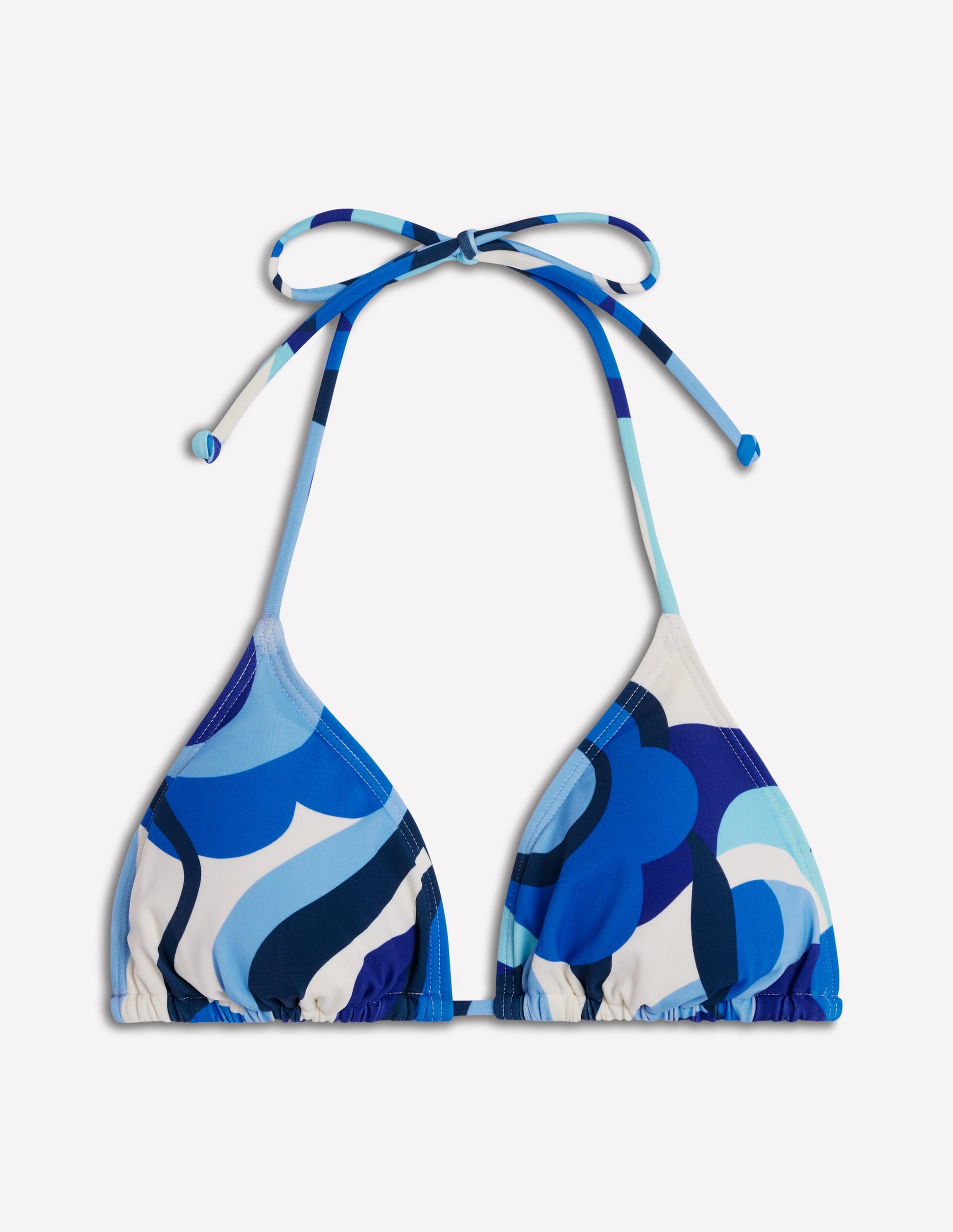Symi Bikinioberteil zum Binden-Blau, Abstrakte Wirbel-6