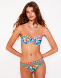 Bas de bikini intemporel-Bleu aube, motif Wildflower Trail