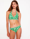 Klassische Bikinihose-Sattes Smaragdgrün, Tropenornament