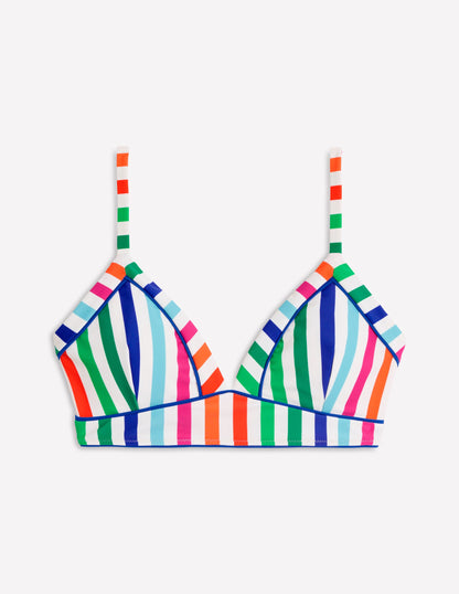 Haut de bikini Kasos avec liens et col V-À Rayures Multicolores
