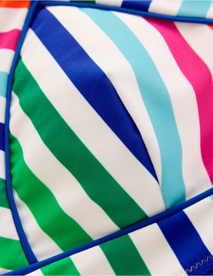 Haut de bikini Kasos avec liens et col V-À Rayures Multicolores