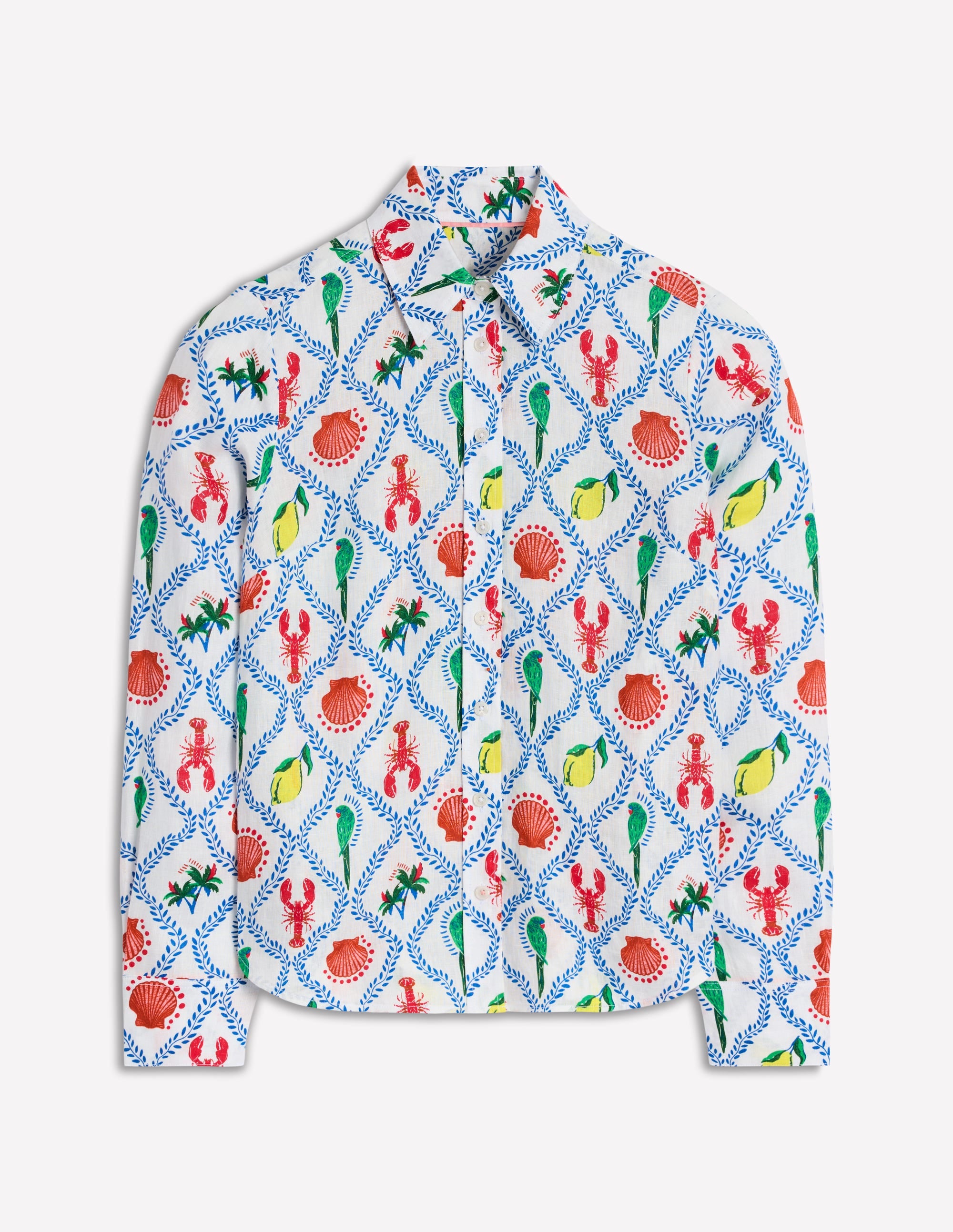 Sienna Linen Shirt-Ivory Tropical Bonanza - Image 6