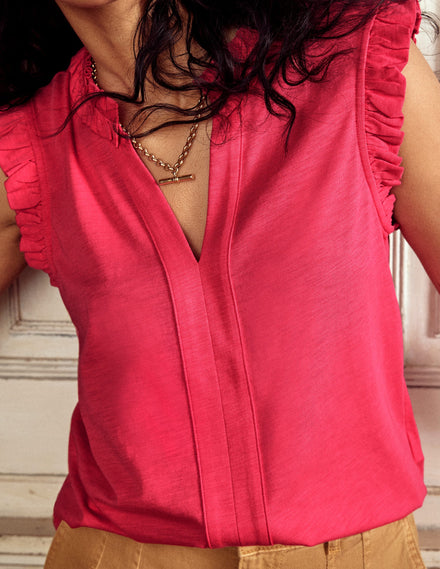 Lola Sleeveless Top-Rethink Pink