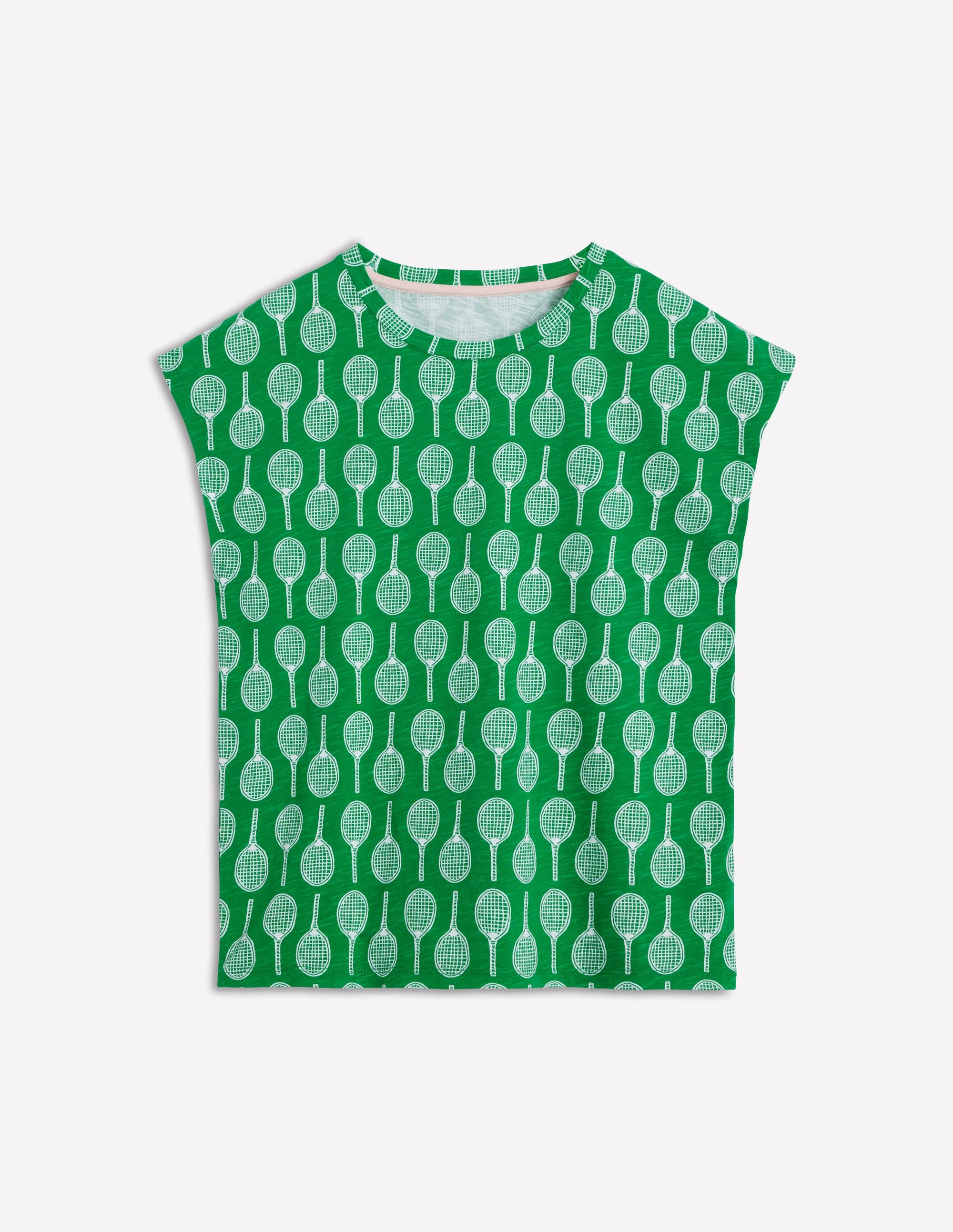 Bedrucktes T-Shirt mit Flammgarn-Smaragdgrün, Tennis - Image 5