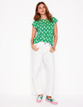 Louisa Slub T-Shirt-Rich Emerald, Tennis