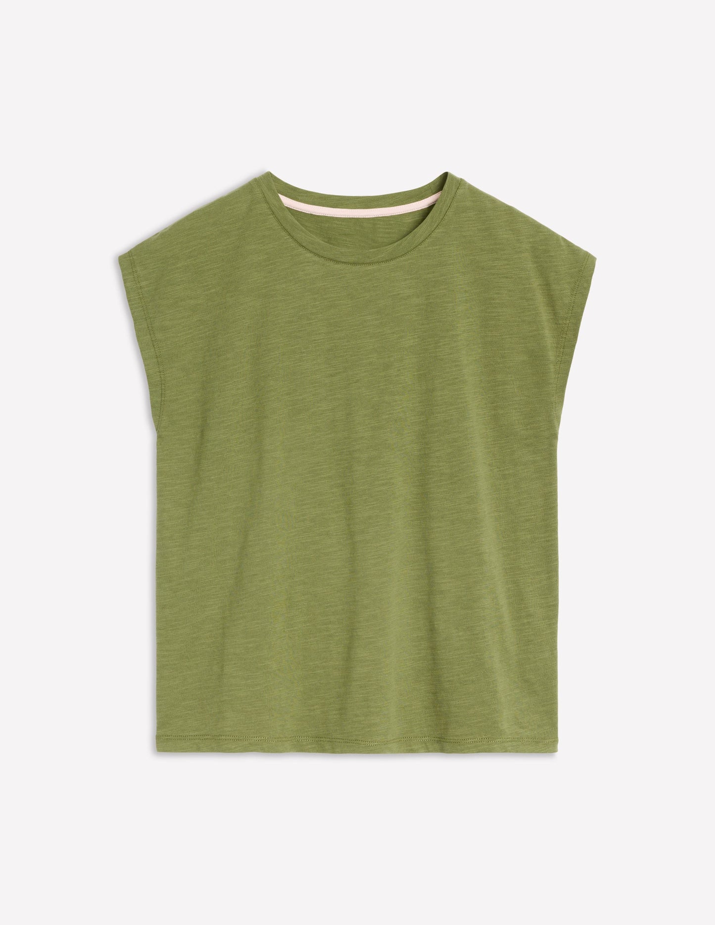 Bedrucktes T-Shirt mit Flammgarn-Dunkles Olivgrün