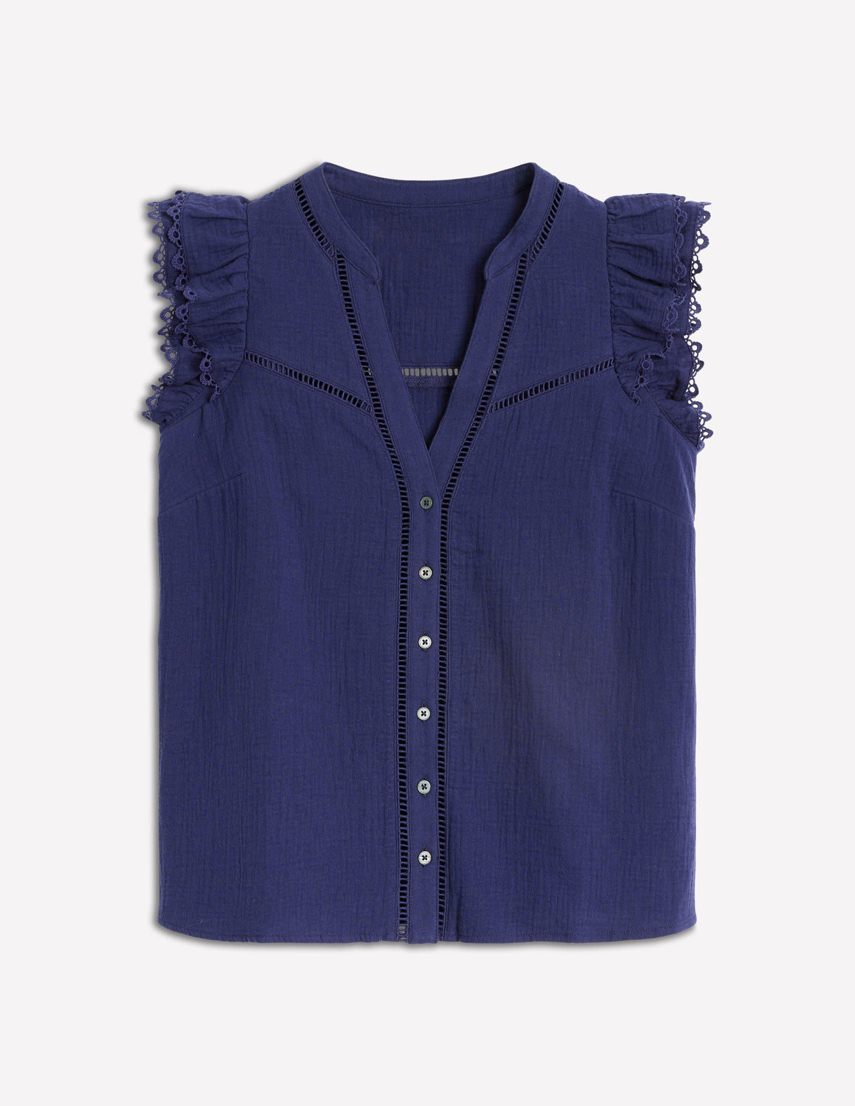 Ärmelloses Doppeltuch-Oberteil-Aristocratic Blue/ Ivory Stripe - Image 6
