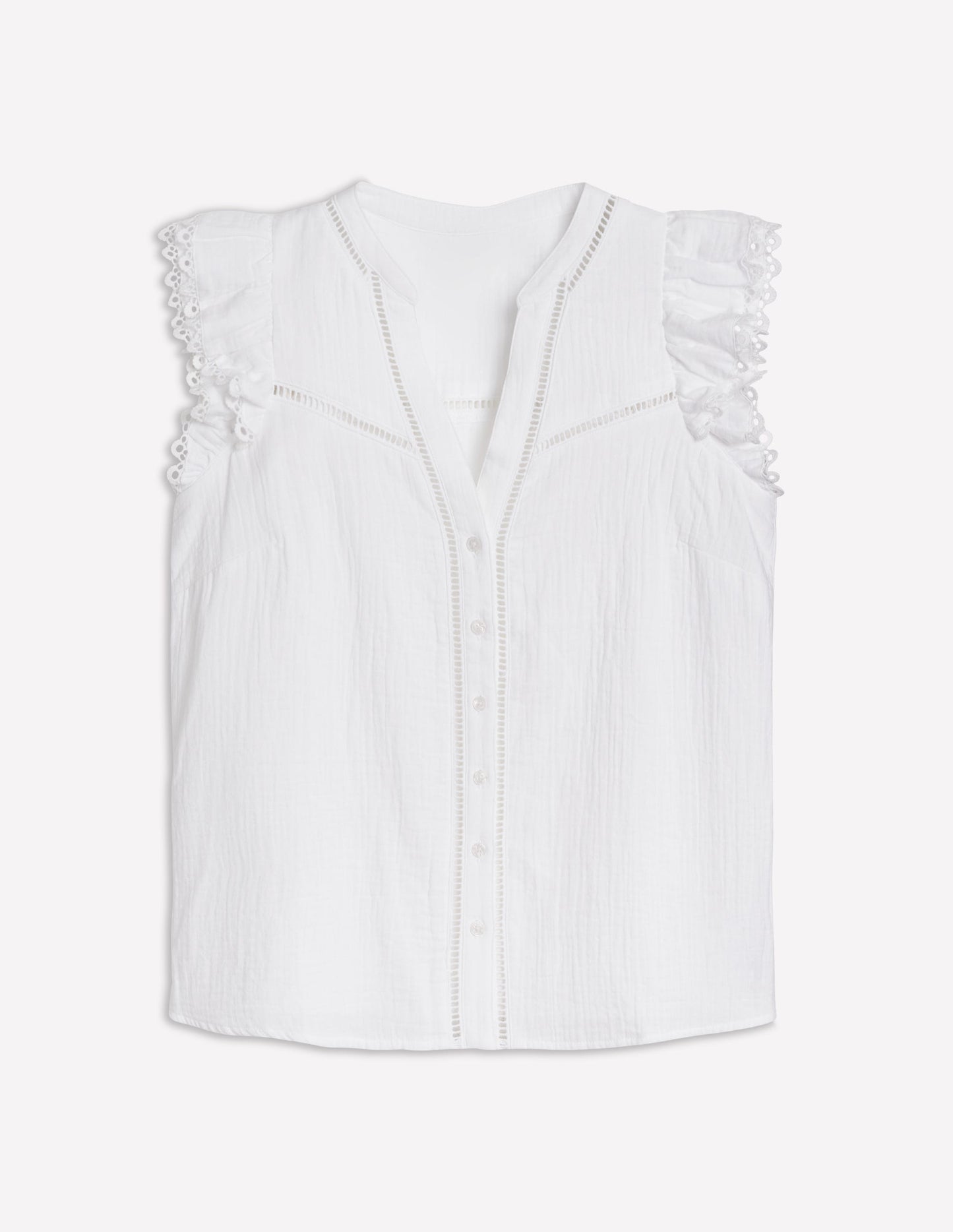 Top sans manches double-étoffe-Blanc