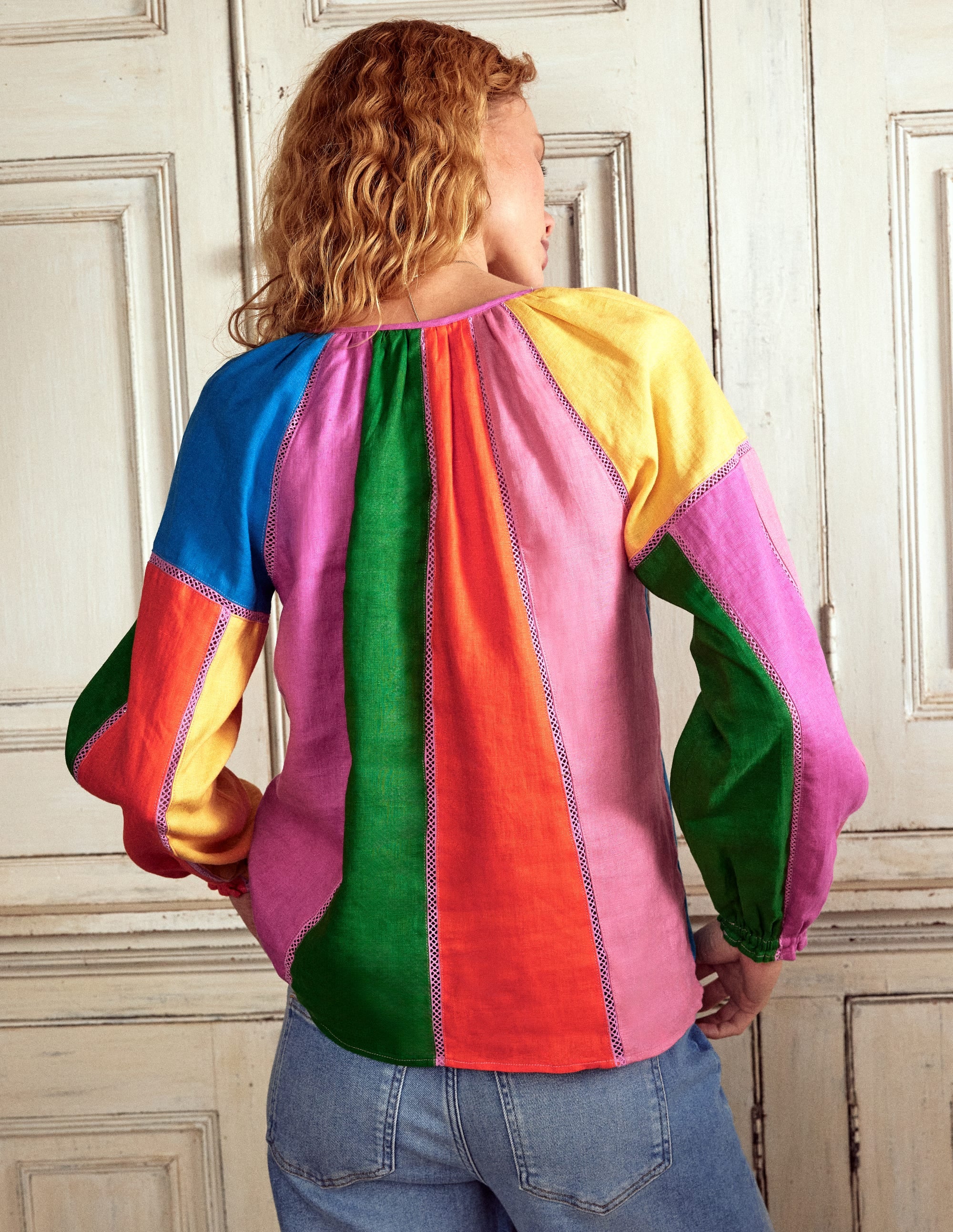Top en lin colourblock-Arctic - Image 3