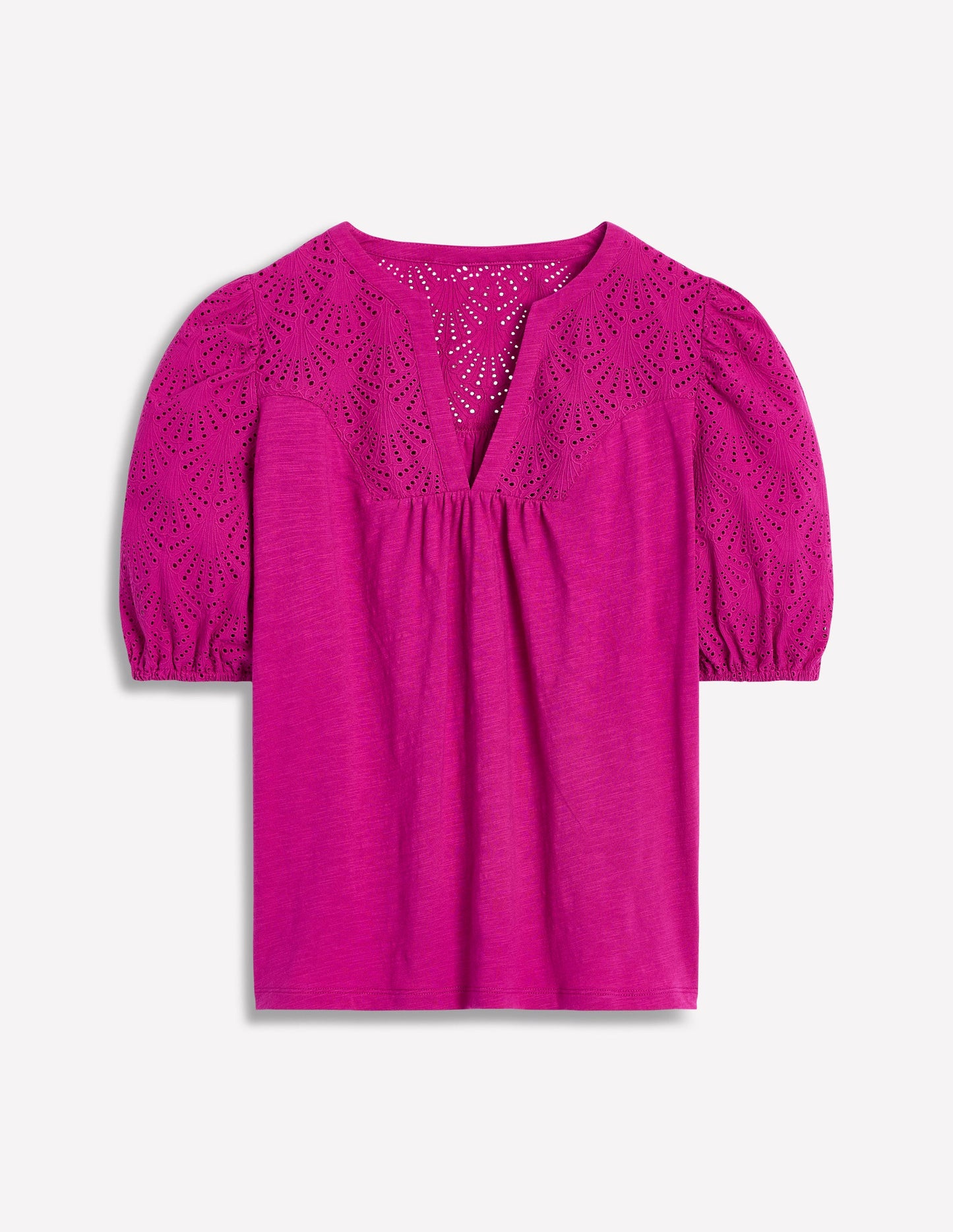 Dolly Oberteil mit Lochstickerei-Fuchsia