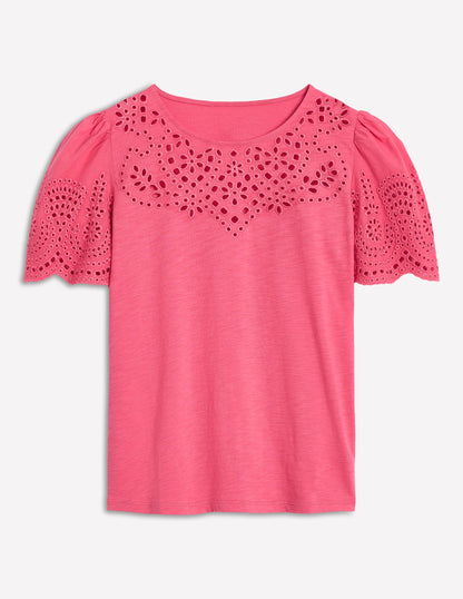 Isabel Broderie Top-Rose Pink