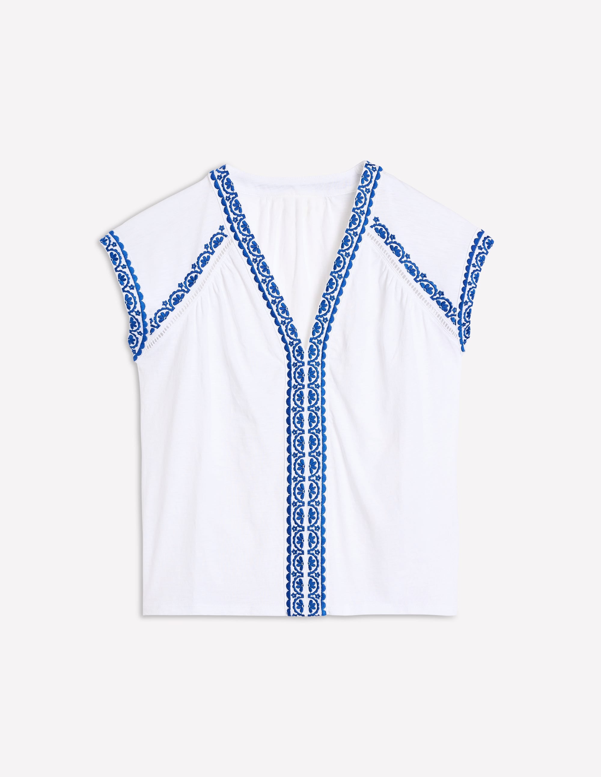 Top Hazel brodé en coton-Blanc - Image 5