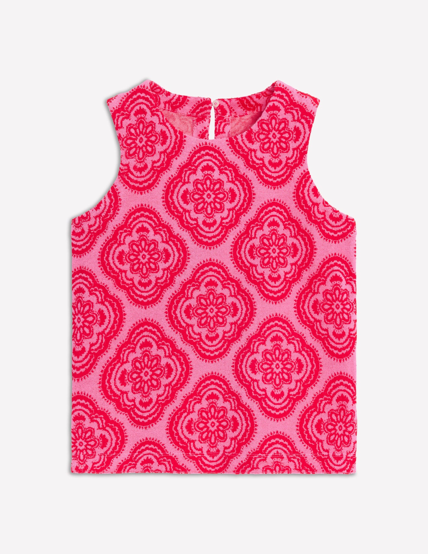 Frottee-Top-Rosa Rose, Botanic Blush-Motiv