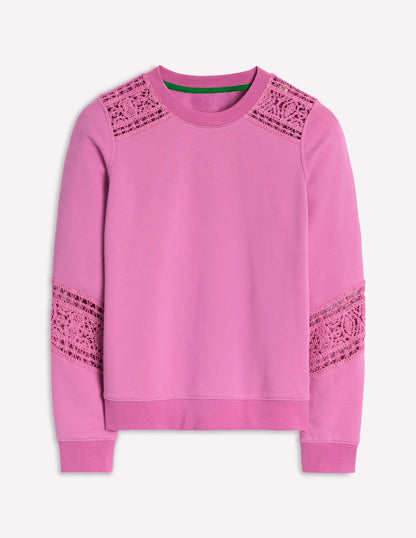 Sweatshirt mit Häkelbesatz-Multi Lace