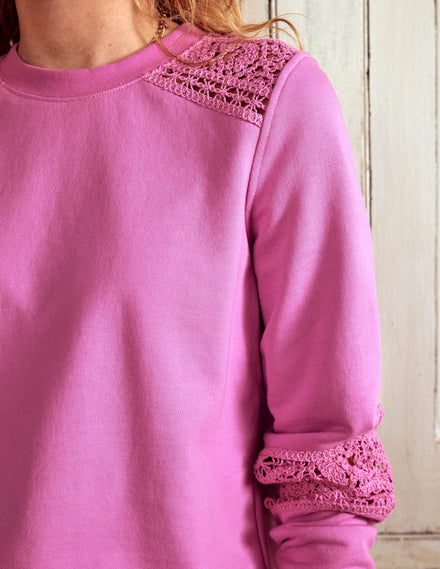 Sweatshirt mit Häkelbesatz-Multi Lace
