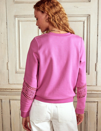 Sweatshirt mit Häkelbesatz-Multi Lace