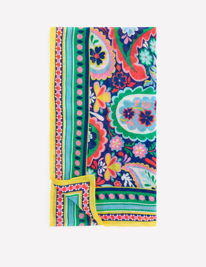 Foulard imprimé façon paréo-Multi, motif Meadow Paisley