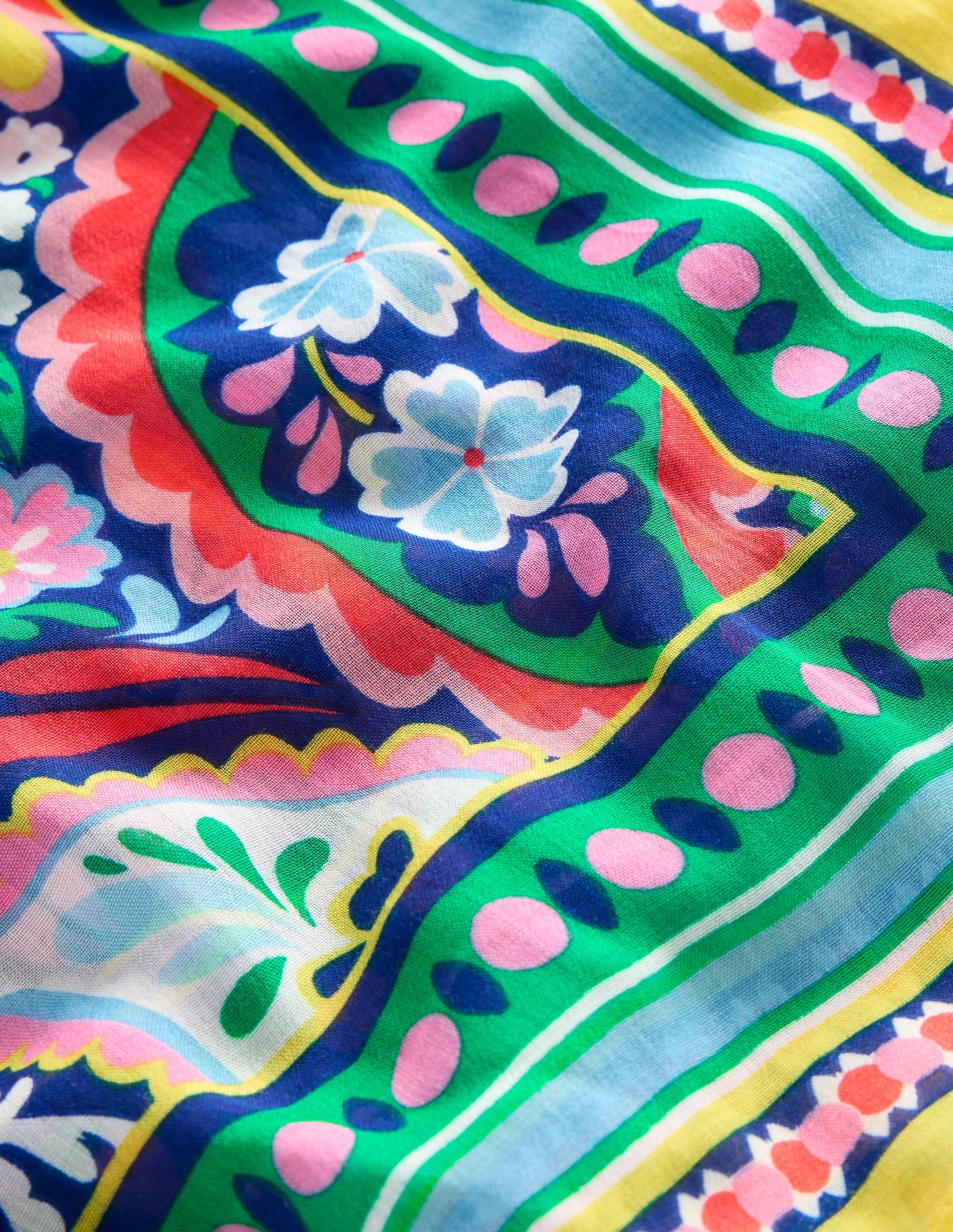 Sarong-Schal mit Muster-Bunt, Wiesen-Paisley - Image 3