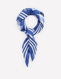 Foulard carré Elisabeth en soie-Bleu vif, vichy