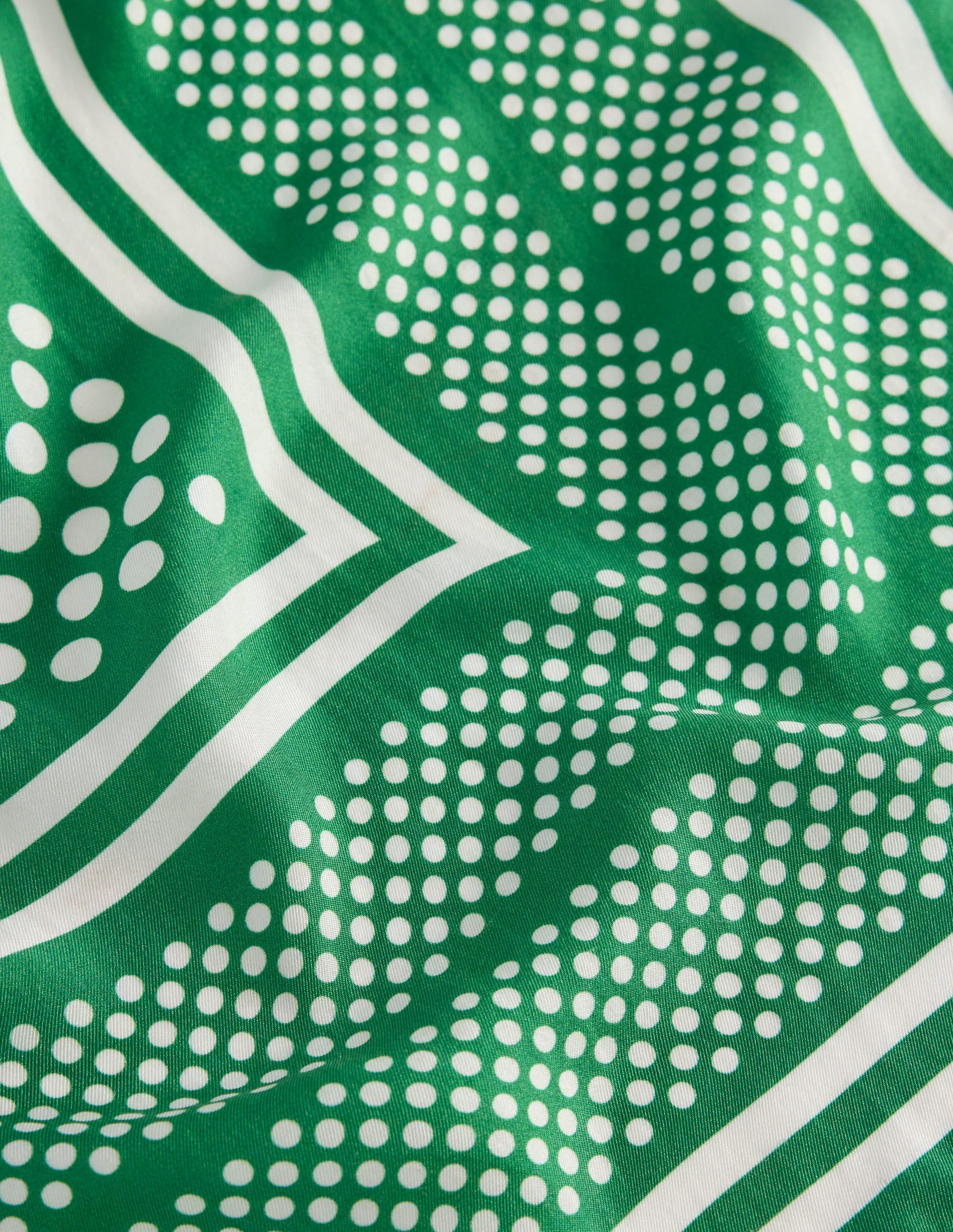Foulard carré Elisabeth en soie-Émeraude profond, motif Border Spot - Image 4