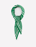 Foulard carré Elisabeth en soie-Émeraude profond, motif Border Spot