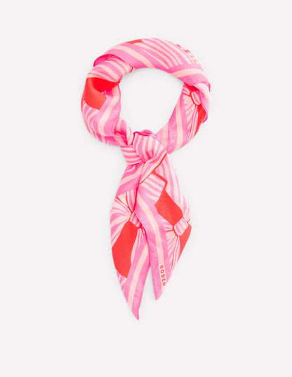 Silk Square Scarf-Conversational Bow Scatter