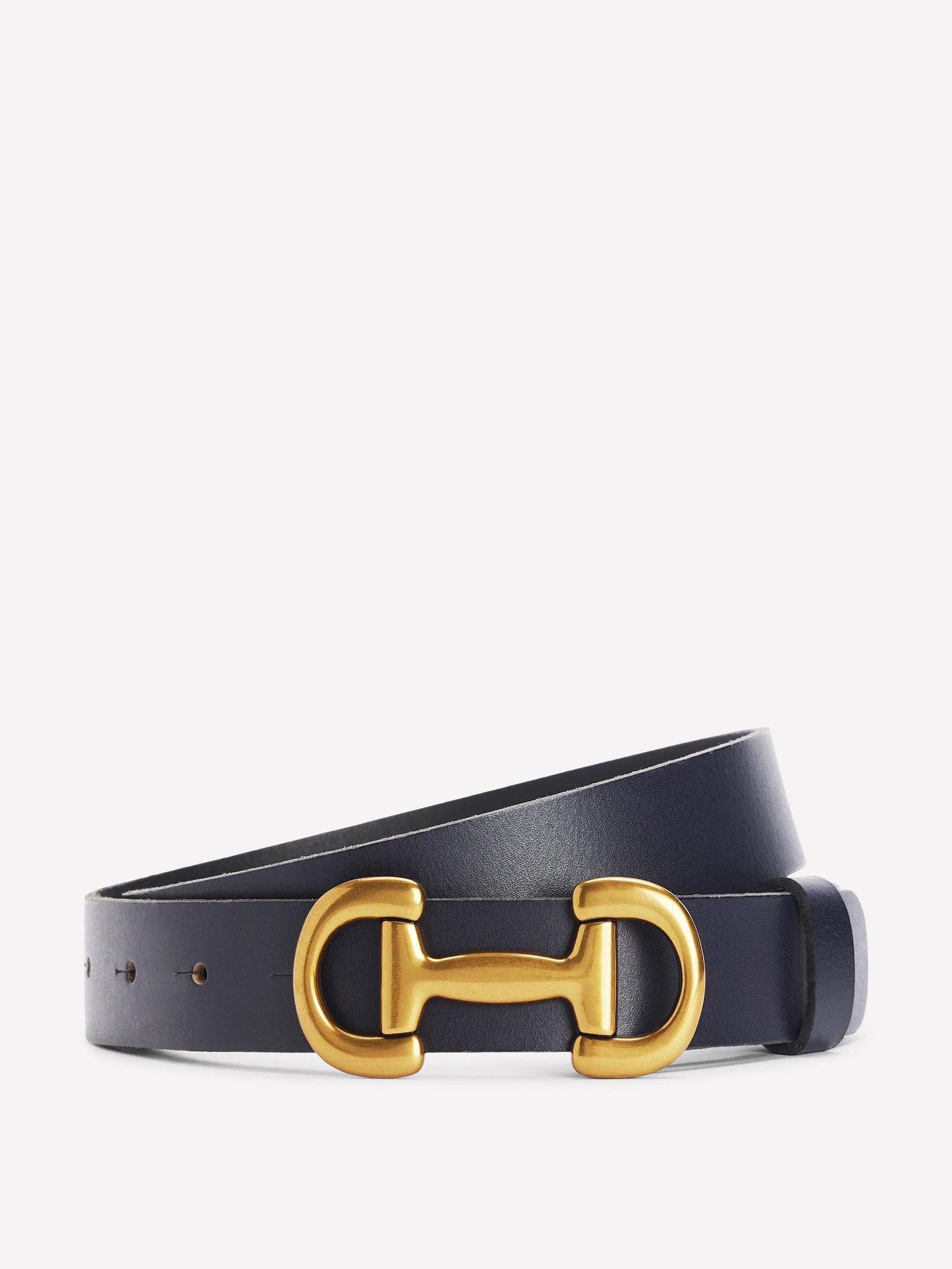 Ceinture Iris à mors en cuir-Bleu Marine