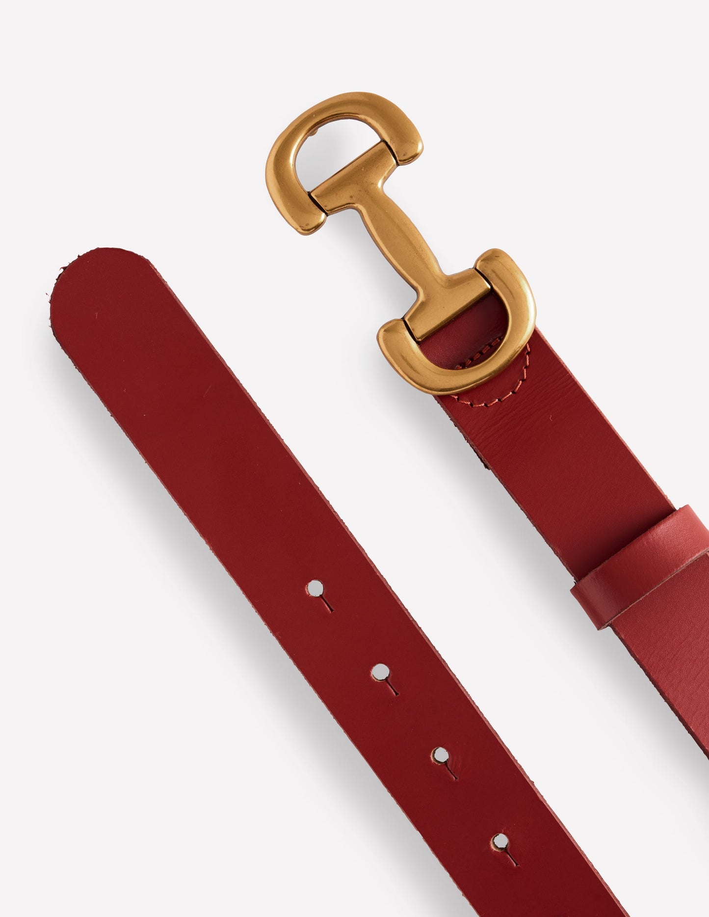 Ceinture Iris en cuir à mors-ROUGE