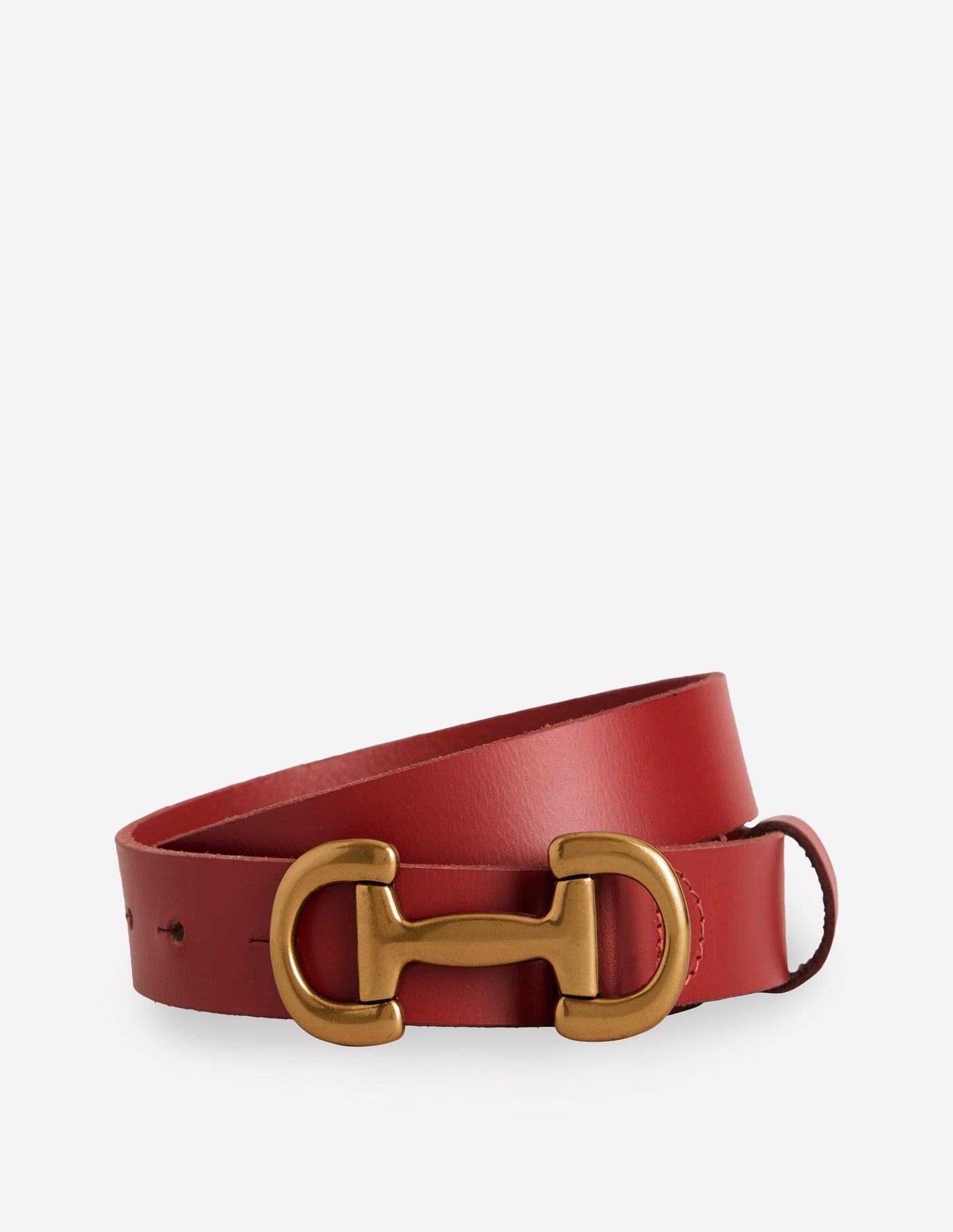 Ceinture Iris en cuir à mors-ROUGE