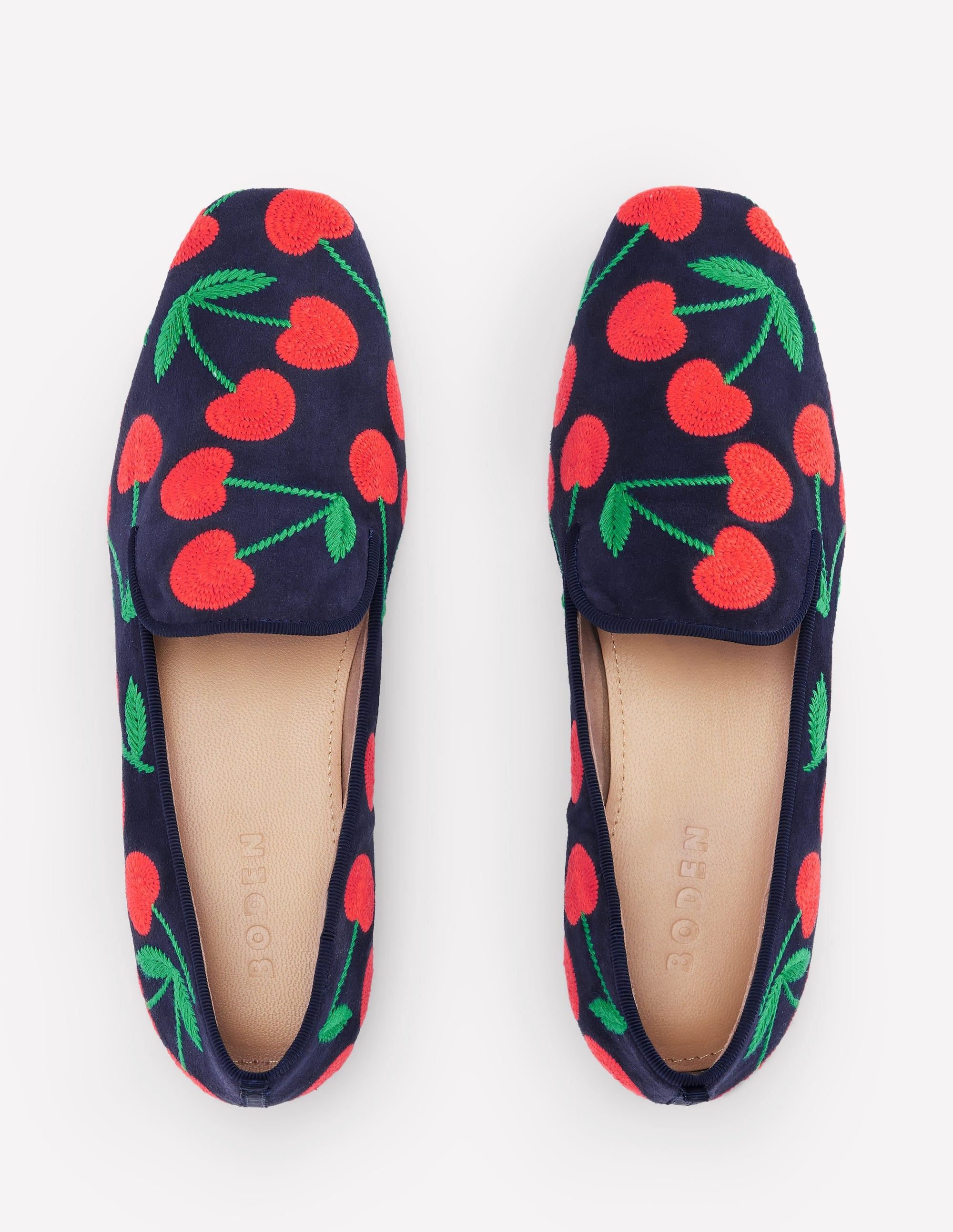 Slipper Cut Loafers-Navy Cherries - Image 5
