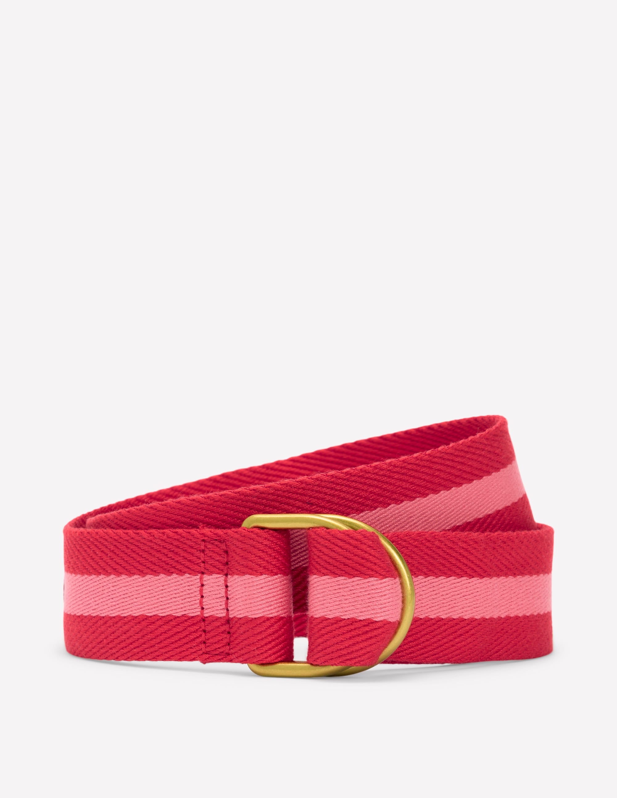 Ceinture en toile avec anneau en D-Rouge et rose - Image 1