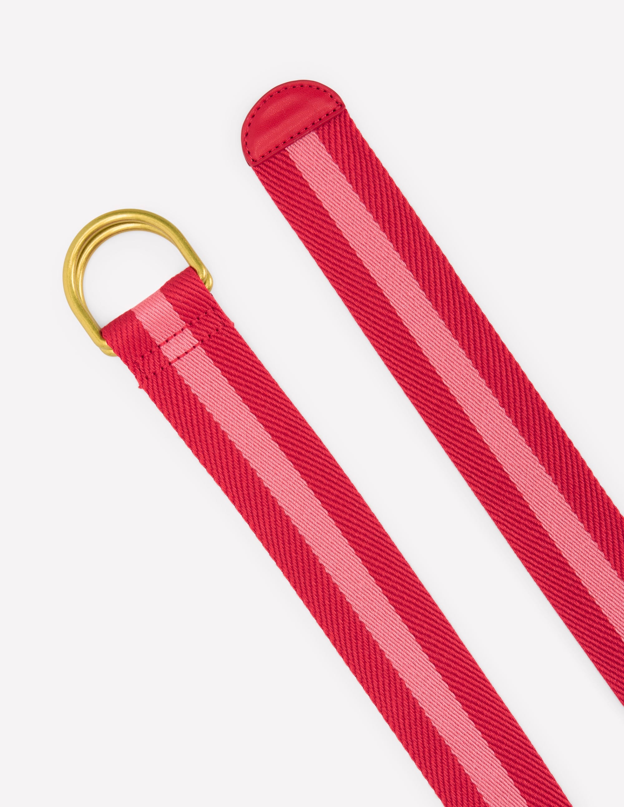 Ceinture en toile avec anneau en D-Rouge et rose - Image 3