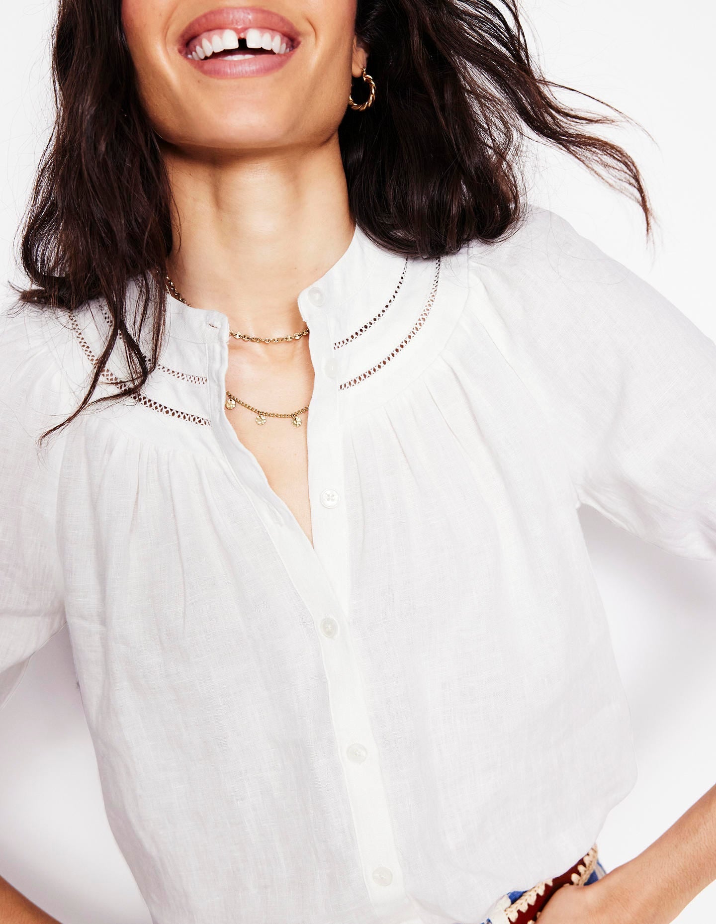 Collier martelé et superposé à disques-Doré