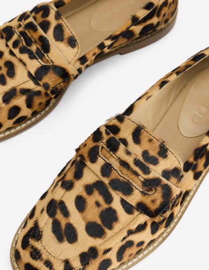 Mocassins Nya-Klassisches Leopardenmuster Ponyhaar