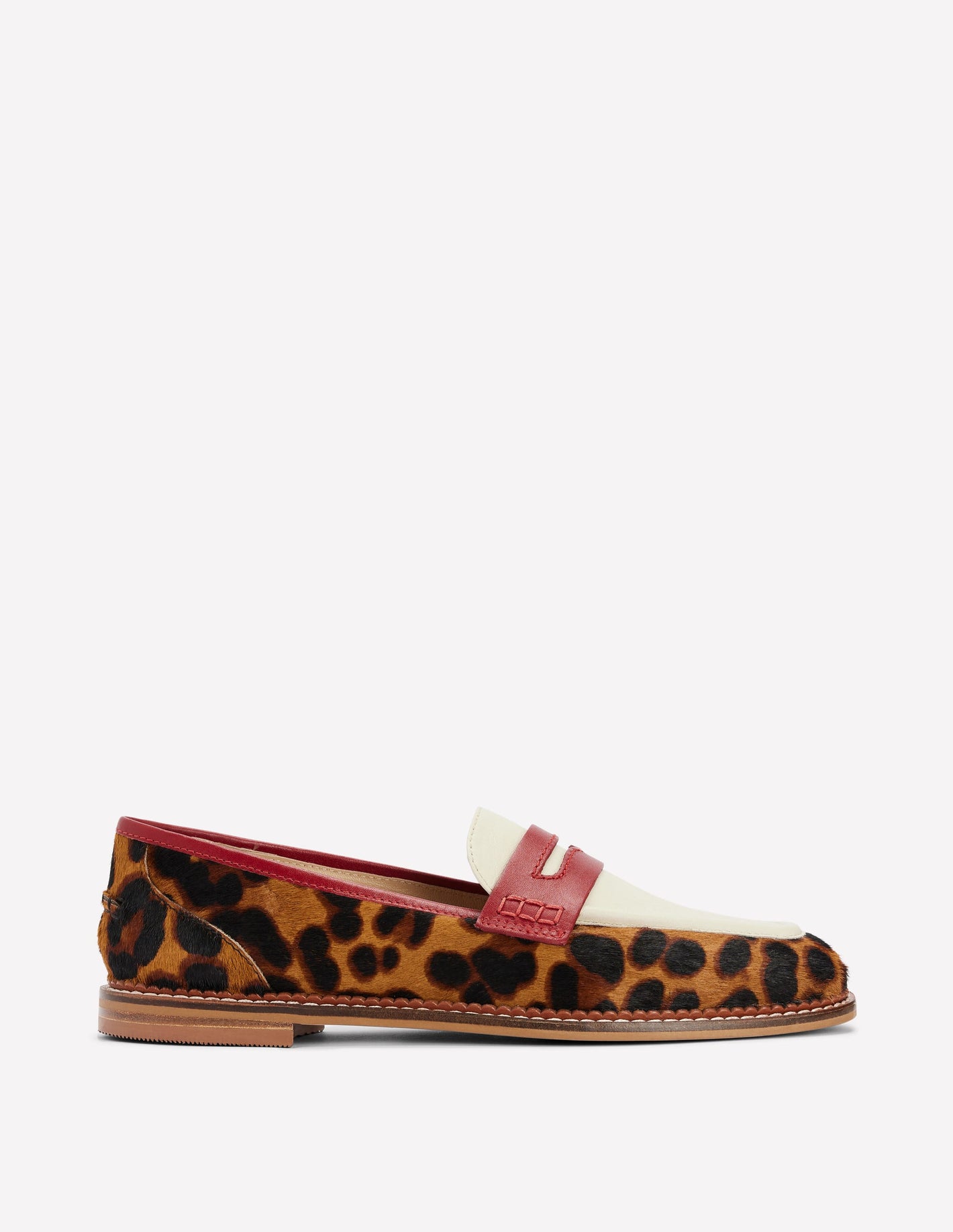 Nya Strukturierte Pennyloafer-Leopard Blockfarben