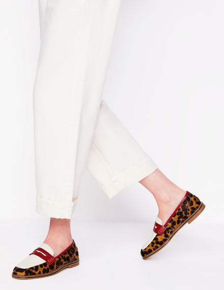 Nya Pennyloafer-Leopard Blockfarben