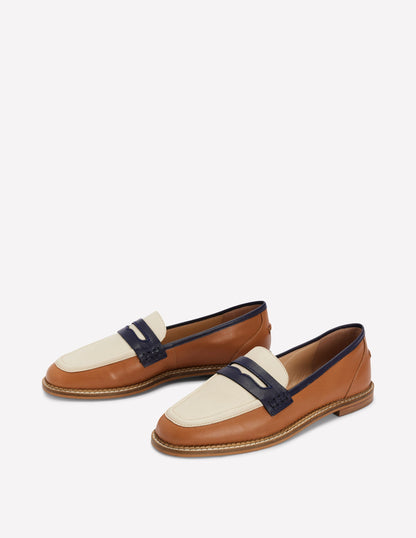 Mocassins Nya-Colourblock fauve