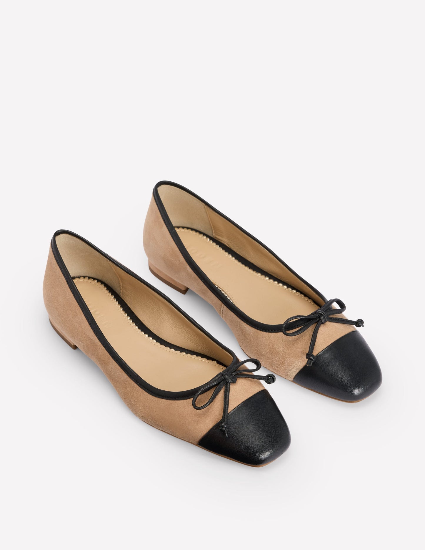 Toe Cap Ballet Flat-Macchiato Suede