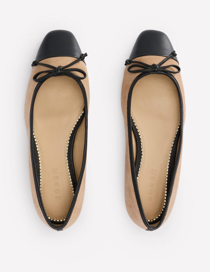 Toe Cap Ballet Flat-Macchiato Suede