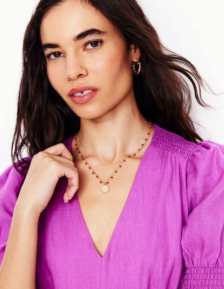 Layering Charm Necklace-Pink