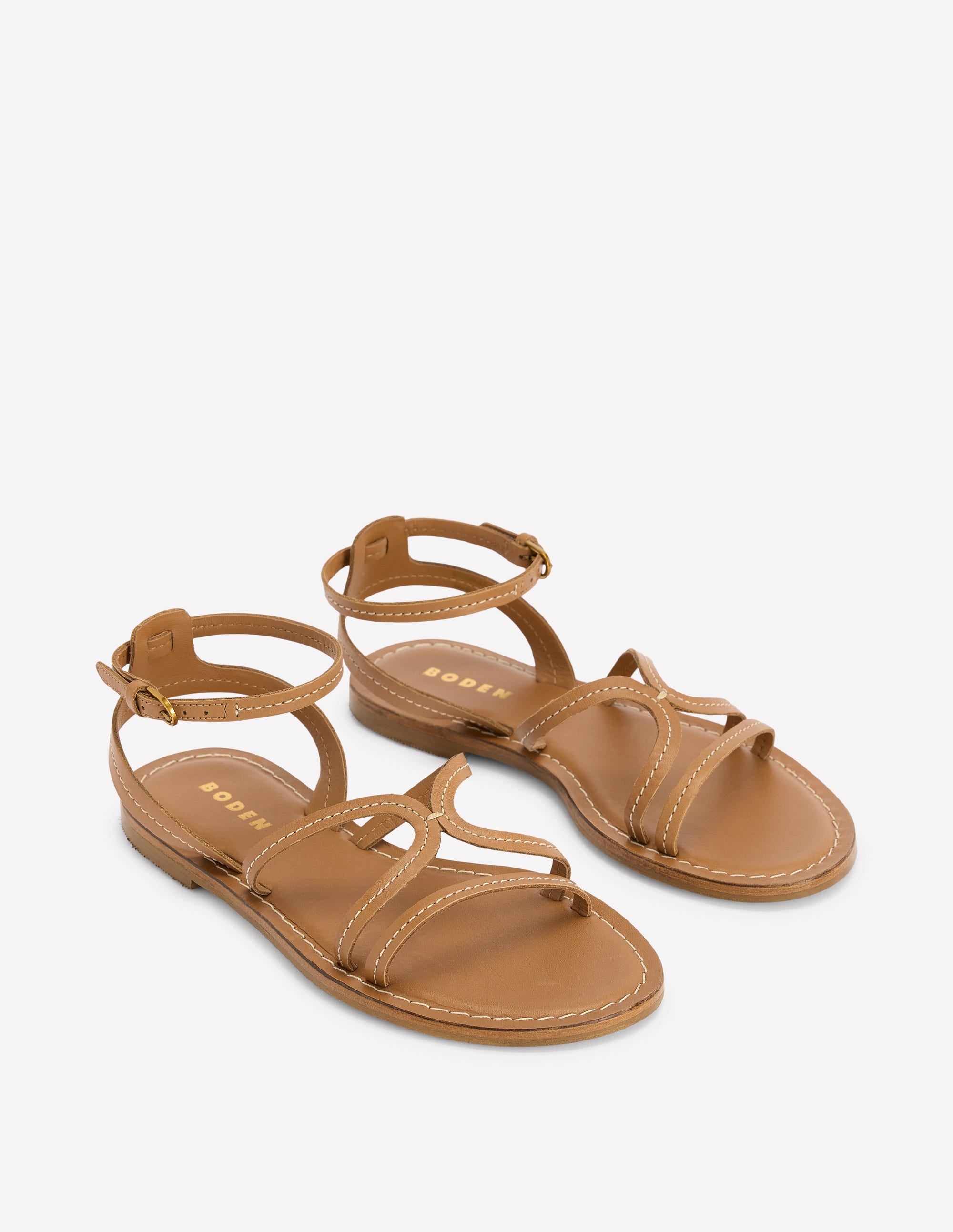 Flache Freizeit-Sandalen-Hellbraun - Image 3